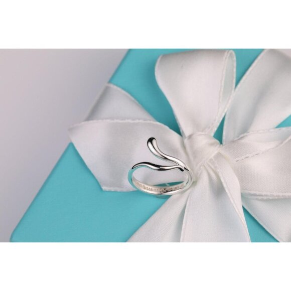 Tiffany & Co. Elsa Peretti Open Teardrop Snake Ring in Sterling Silver Size 6 - Picture 7 of 11